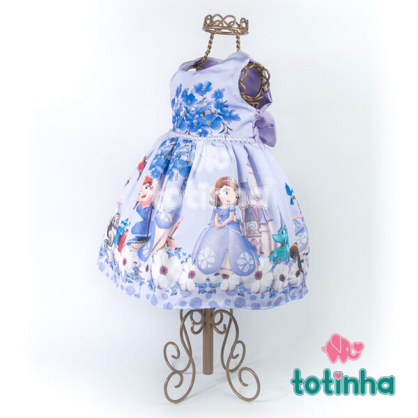 Vestido Princesinha Sofia Chuva de Flores