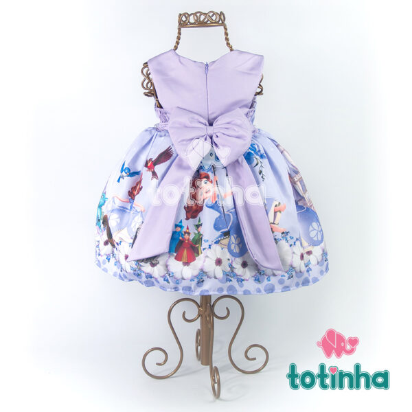 Vestido Princesinha Sofia Lilás com Flores - Totinha